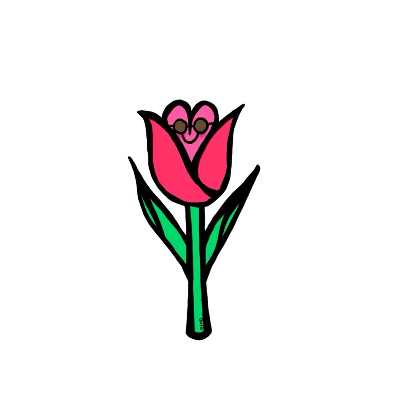Handgetekende bloemenillustratie door Marretjes